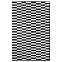Tapete Sala Decorativo 50X100 Cm Geometrico Listrado Preto
