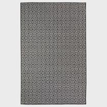 Tapete Sala Decorativo 50X150 Cm Geometrico Grego Preto