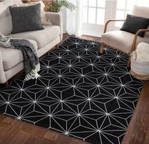 Tapete sala e quarto geométrico para decoração lisboa preto