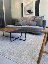 Tapete Sala e Varanda Externa Sisal Sintético Off White e Cinza Dahab 0001 - Asiatex