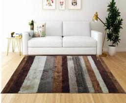 Tapete Sala Esc 1,50X2,00m Macio Antider Listrado cappuccino - Pratatextil Tapete Sala Esc 1,50X2,00m Macio Antider Listrado cappuccino - Pratatextil