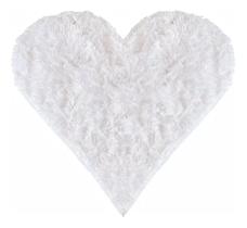 Tapete Sala Felpudo Peludo Branco Coração 100 cm Tapete Sala Felpudo Peludo Branco Coração 100 cm