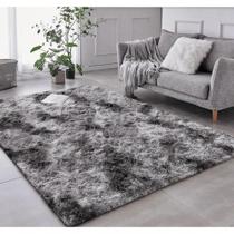 Tapete Sala Felpudo Peludo Mesclado Cinza 140 X 200 Cm.