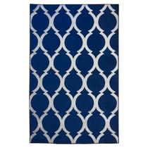 Tapete Sala Geometrico Arabesco 150X200 Cm Azul 20 Lavavel