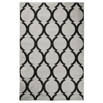 Tapete Sala Geométrico Arabesco 200X250 Cm Prata Preto 40