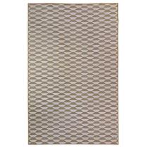 Tapete Sala Geometrico Colmeia 200X300 Cm Bege Lavavel Fino