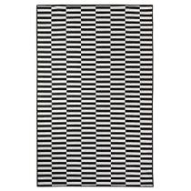 Tapete Sala Geométrico Listras 150X200 Preto Prata Listrado