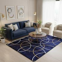 Tapete sala geométrico sofisticado aveludado 1,40 x 2,00