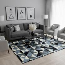 Tapete sala geométrico sofisticado aveludado 1,40 x 2,00