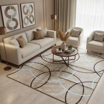 Tapete sala geométrico sofisticado aveludado 1,40 x 2,00