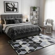 Tapete sala geométrico sofisticado aveludado 1,40 x 2,00