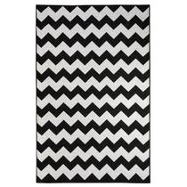 Tapete Sala Geometrico Zigzag 150X200 Cm Lavavel Preto