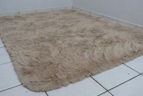 Tapete Sala Grande Peludo 2,40 X 2,00 Tapete Felpudo Macio Bege Liso