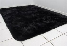 Tapete Sala Grande Peludo 2,40 X 2,00 Tapete Felpudo Macio Luxo Preto Liso