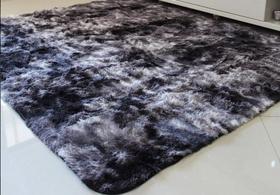Tapete Sala Grande Peludo 2,40 X 2,00 Tapete Felpudo Macio Luxo Preto Mesclado