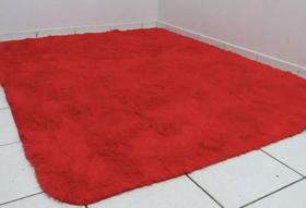 Tapete Sala Grande Peludo 2,40 X 2,00 Tapete Felpudo Macio Vermelho Liso