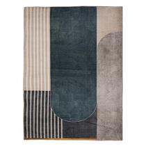 Tapete Sala Luxo Mississipi 06 Azul-Off White 1,00X1,40M