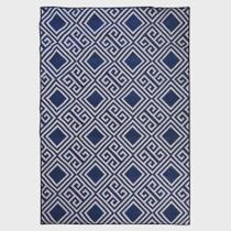 Tapete Sala Magia Geometrico Grego 100X150 Cm Azul Lavavel