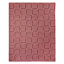 Tapete Sala Moderno Geometrico Tabuleiro 100X150 Cm Vermelho