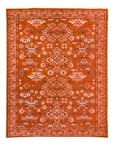 Tapete Sala Oriental 200X250 Cm Laranja Tijolo Sem Pelo
