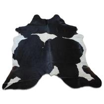 Tapete Sala Pele De Vaca Natural Médio Holandês Preto/Branco