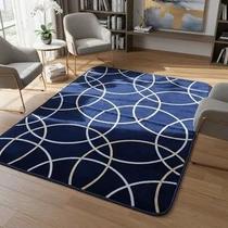 Tapete Sala pelo baixo geométrico veludo 2,00x1,40 facil de limpar