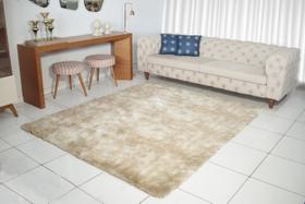 Tapete Sala Peludo 2,00X2,40 Quarto Felpudo 200X240 Super Macio Bege Mesclado