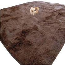 Tapete Sala Peludo Barato Luxo 2,00 X 1,40 marrom liso