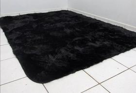 Tapete Sala Peludo Grande Tapete Felpudo Oferta 2,40 X 2,00 Preto Liso - ENXOVAISBARATÃO