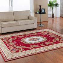 Tapete Sala Quarto 0,90x1,40 Antiderrapante Jasmin Vermelho