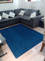 Tapete Sala, Quarto, 2,00x2,50 Carpete Azul - De Coração Shop