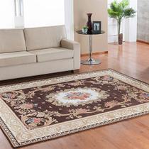 Tapete Sala Quarto 60x90 Antiderrapante Niazitex Jasmin Marrom