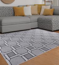 Tapete Sala Quarto Escritório 2,00x 2,50 Funcional Corrente 51 Cinza Cód. 714