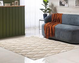 Tapete Sala Quarto Escritório 3D 1,50x1,00m Shagy Alto Relevo Antiderrapante Emborrada Jazz