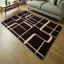 Tapete Sala Quarto Geométrico Moderno Luxo Macio Antiderrapante Design Retrô Contemporâneo Grande Decoração Casa -