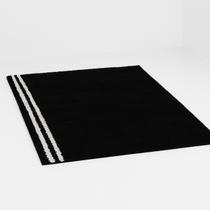 Tapete Sala Quarto Grande 2x3 Antiderrapante Cor Preto Neutra Com Detalhes em Listras