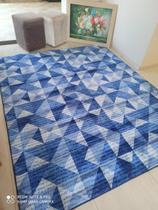 tapete sala quarto indiano aveludado geometrico macio 2x1,50