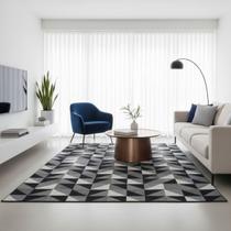 Tapete Sala Quarto Jacquard 2,00x1,40 Com Antiderrapante Dubai Moderno Lindo