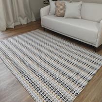 Tapete Sala Quarto Lavavel Decoração Clean Luxo Antiderrapante 200X140 Bege