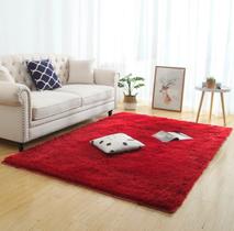 Tapete sala quarto peludo 1,00 x 1,50 - vermelho Tapete sala quarto peludo 1,00 x 1,50 - vermelho