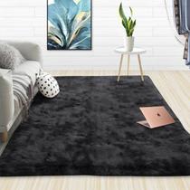 Tapete Sala/Quarto Peludo Cronos Casen 200x140 cm Preto