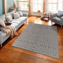 Tapete Sala Quarto Realce Antiderrap. 2,00x2,50 Eden Cinza Tapete Sala Quarto Realce Antiderrap. 2,00x2,50 Eden Cinza