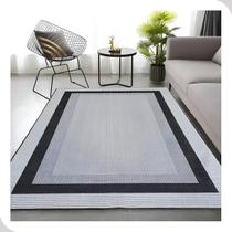 Tapete Sala Quarto Sisal Grande 3m Cinza Preto 3,00x2,00m Lancer