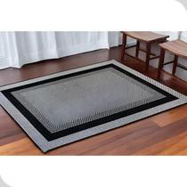 Tapete Sala Quarto Sisal Grande Cinza Preto 3m x 2m Lancer