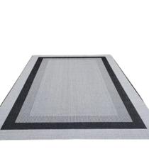 Tapete Sala Quarto Sisal Grande Cinza Preto 3m x 2m Lancer