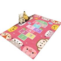 Tapete Sala Quarto Tatame Infantil Criança Macio Antiderrapante Emborrachado Bebe Safari Savana Rosa