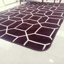 tapete sala quarto veludo indiano 2,00x2,50 luxuoso aveludado geométrico - texfine