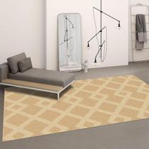 Tapete Sala Realce Alto Relevo Trilho 72 Bege 1,50x2,00M