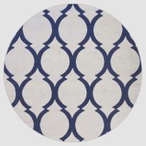 Tapete Sala Redondo 100 Cm Geometrico Arabesco Prata Azul 44 Tapete Sala Redondo 100 Cm Geometrico Arabesco Prata Azul 44