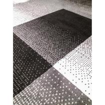 Tapete Sala Redondo 200 Cm Geometrico Quadros Preto Cinza